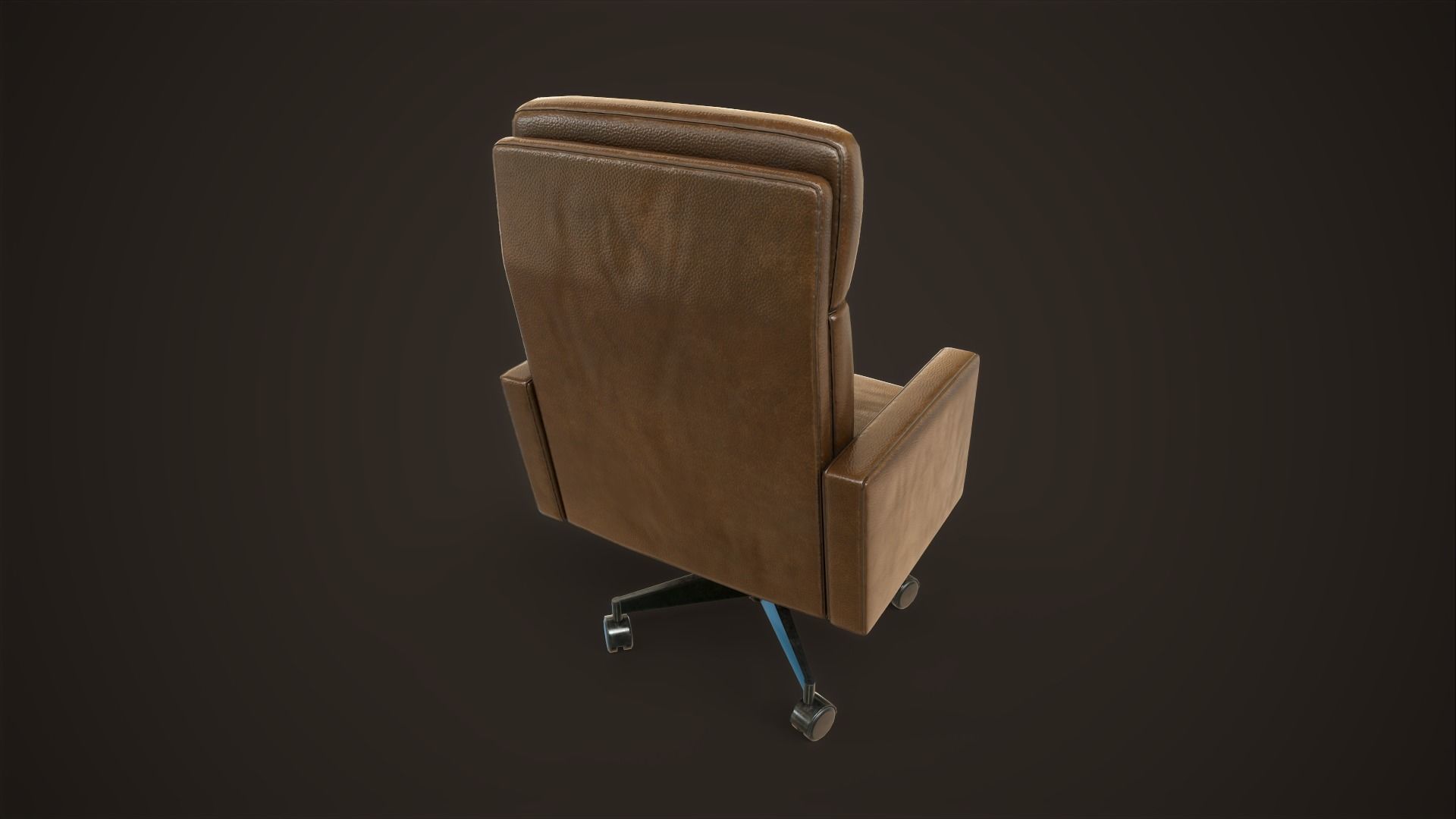 Leather Office Armchair Low-poly 3D model_12