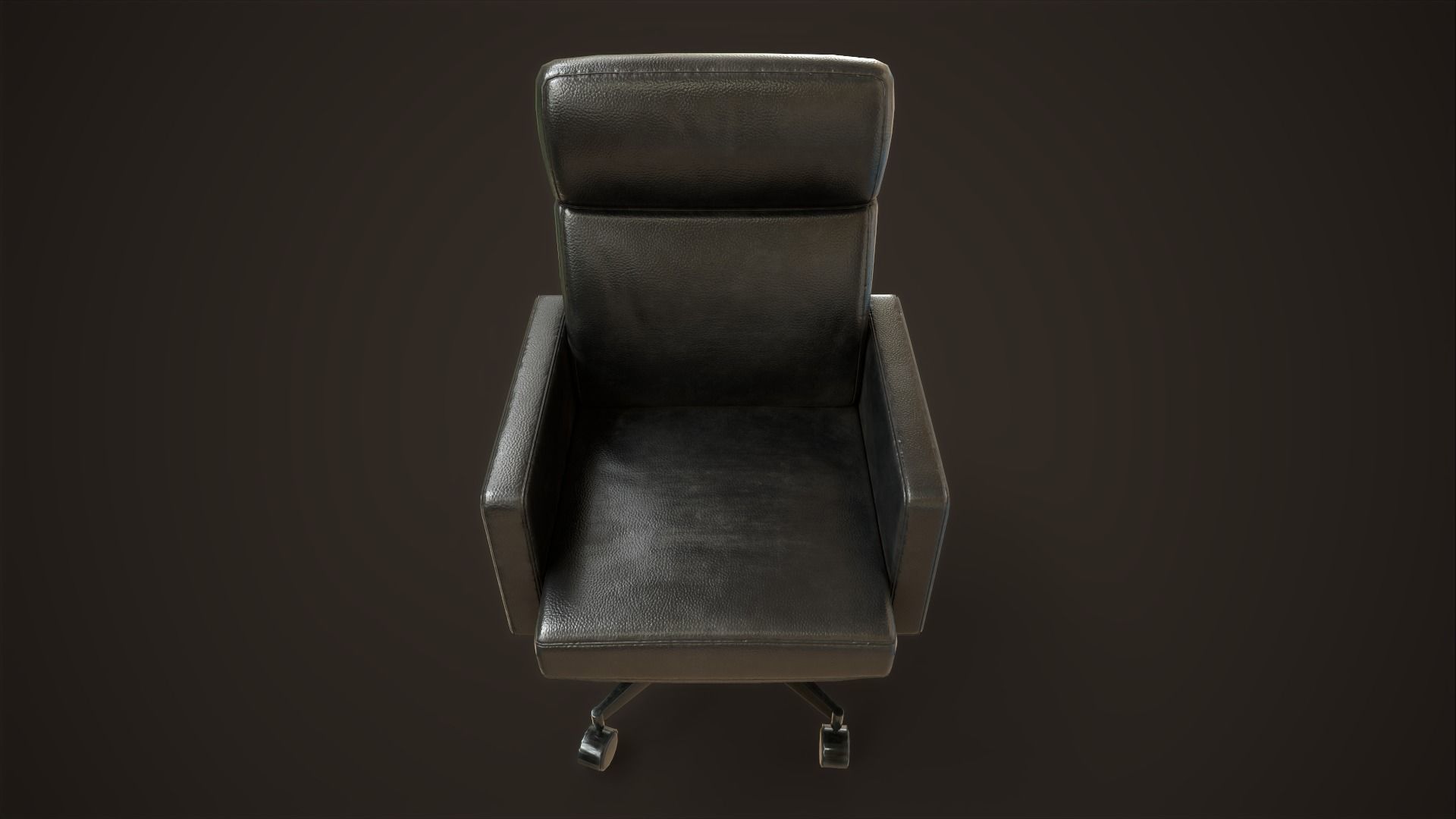 Leather Office Armchair Low-poly 3D model_13