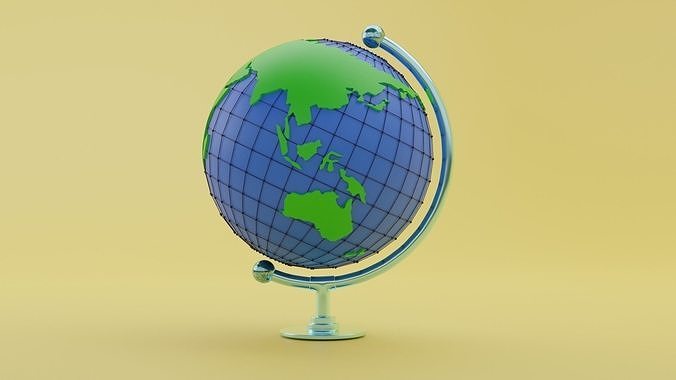 Magnetic Globe Low-poly 3D model
