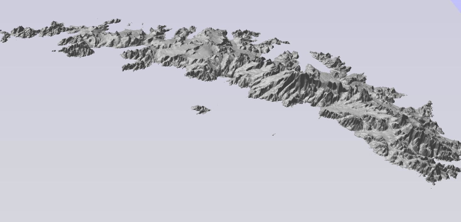 3D Terrain Landscape Model of South Georgia Islands  topography 3D print model_3