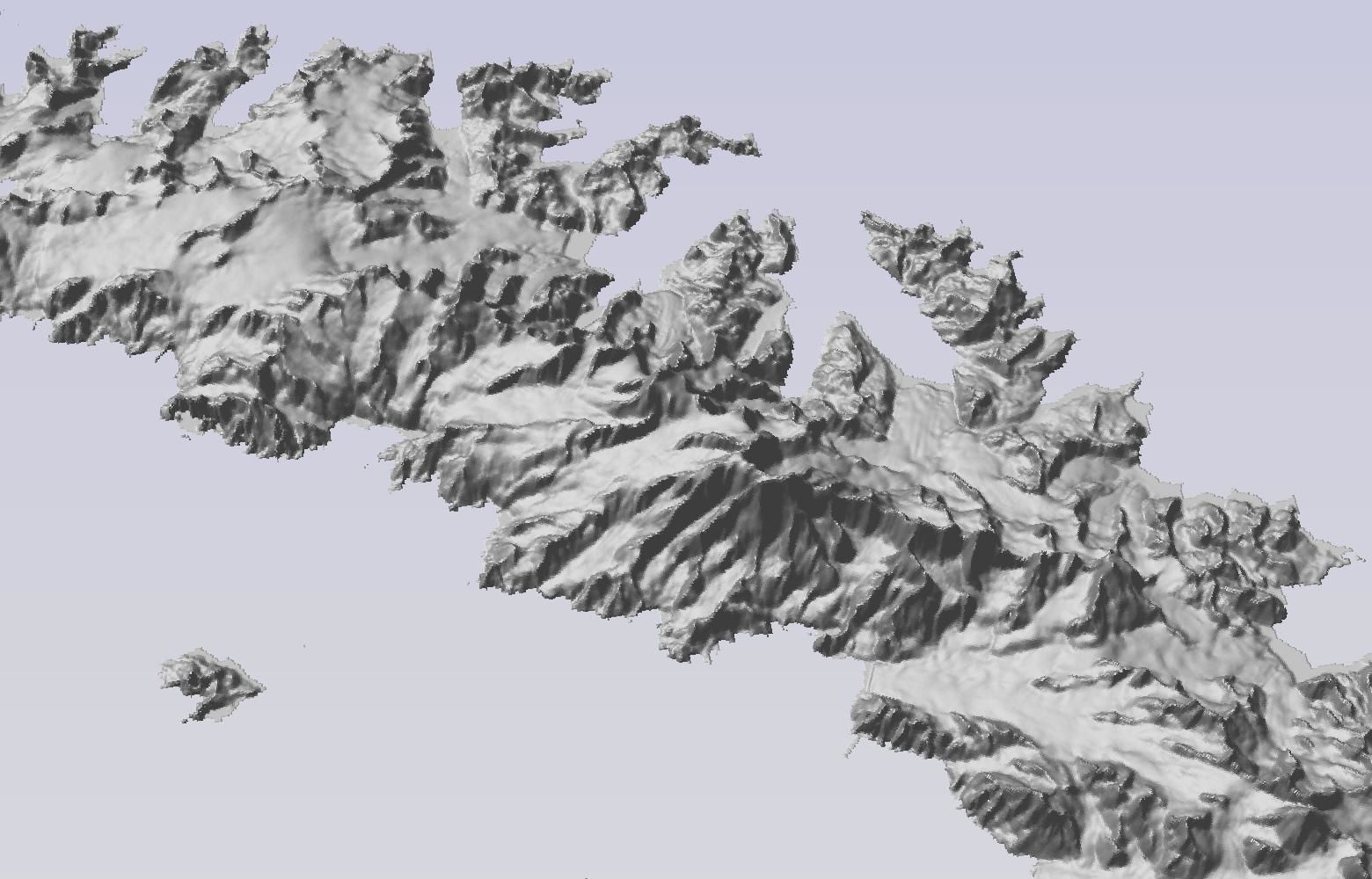 3D Terrain Landscape Model of South Georgia Islands  topography 3D print model_2