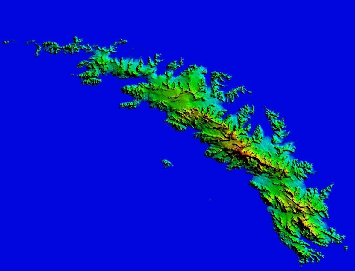 3D Terrain Landscape Model of South Georgia Islands  topography 3D print model_4