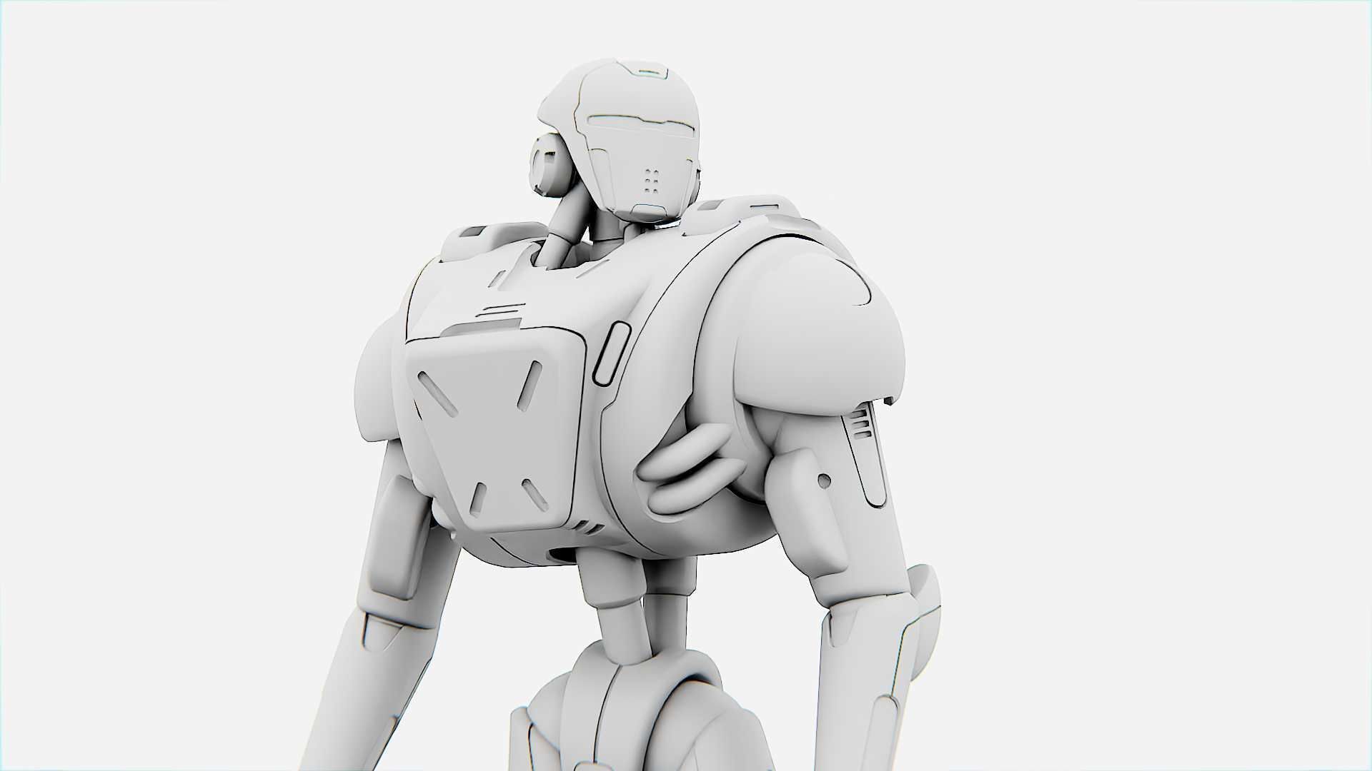 ANDROID MECHA - C   Rigged for Unreal Engine - Unity - MIXAMO  3D model_32