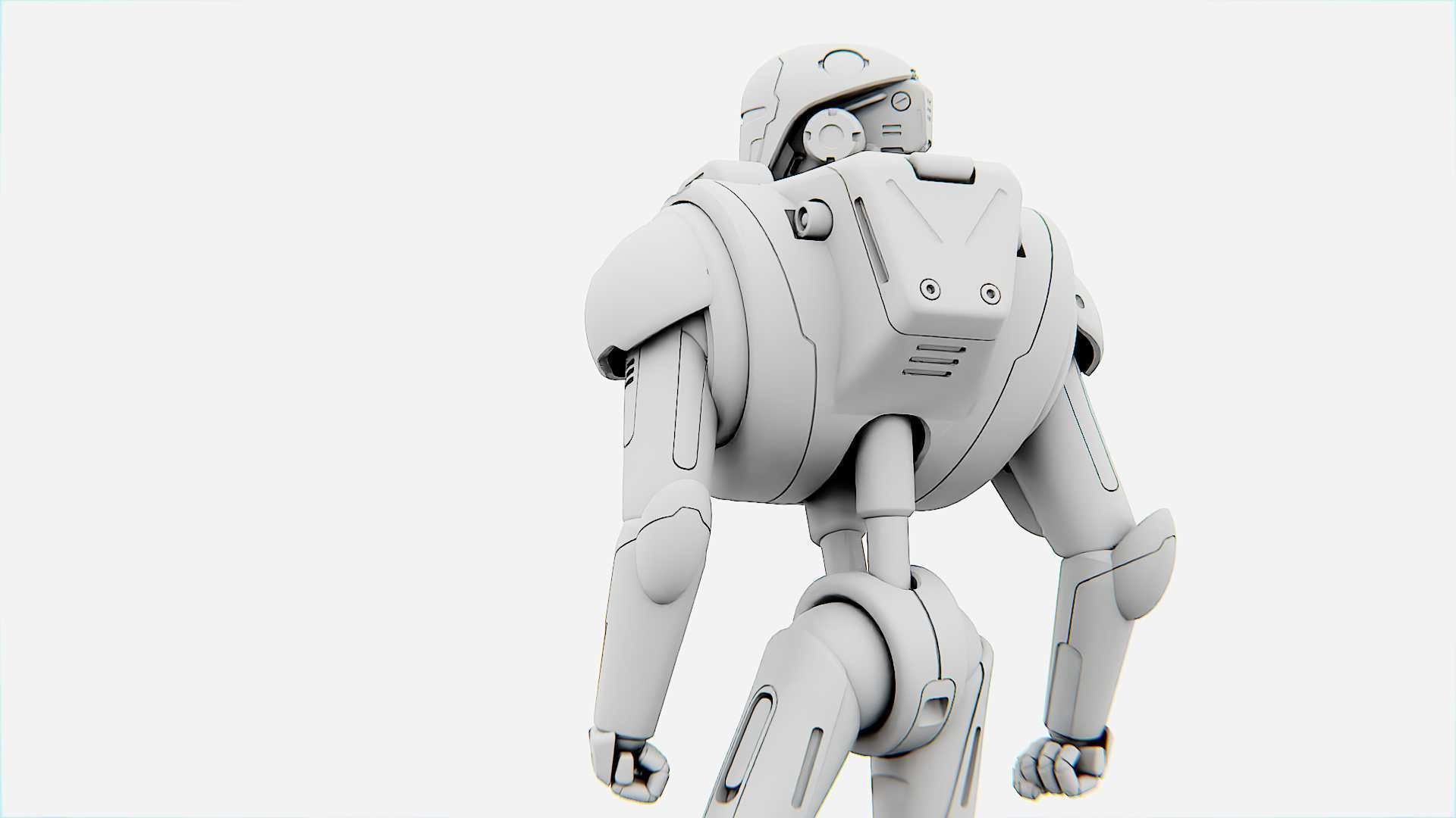 ANDROID MECHA - C   Rigged for Unreal Engine - Unity - MIXAMO  3D model_33