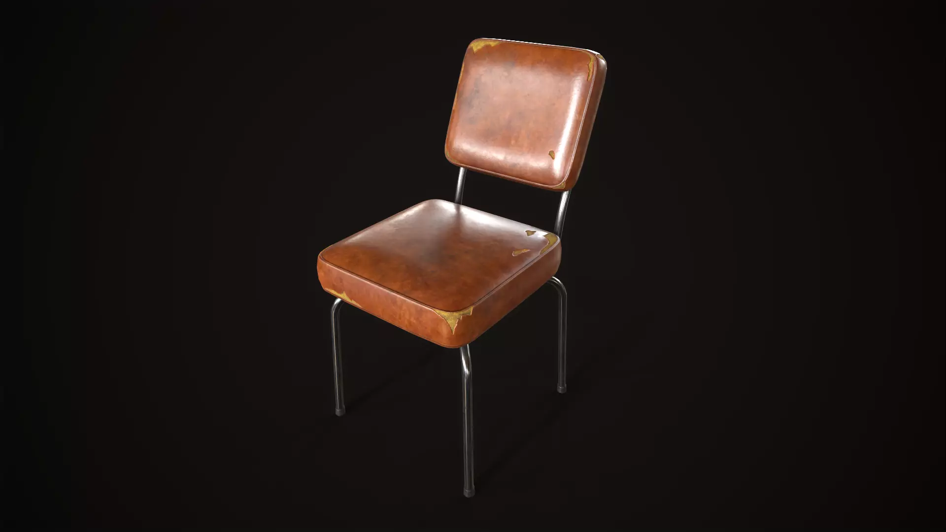 Old leather chair Low-poly 3D model