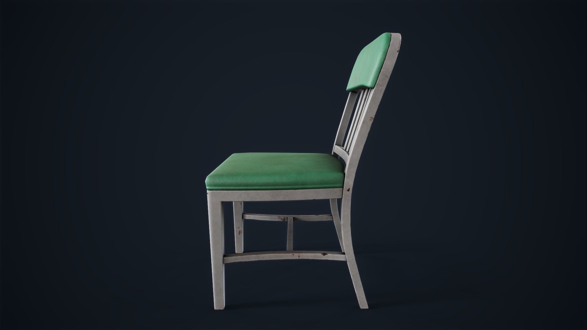 Retro office chair Low-poly 3D model_8