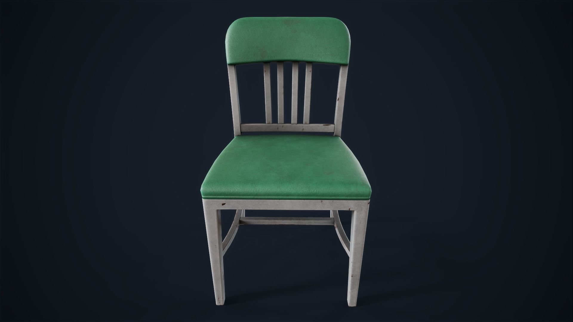 Retro office chair Low-poly 3D model_4