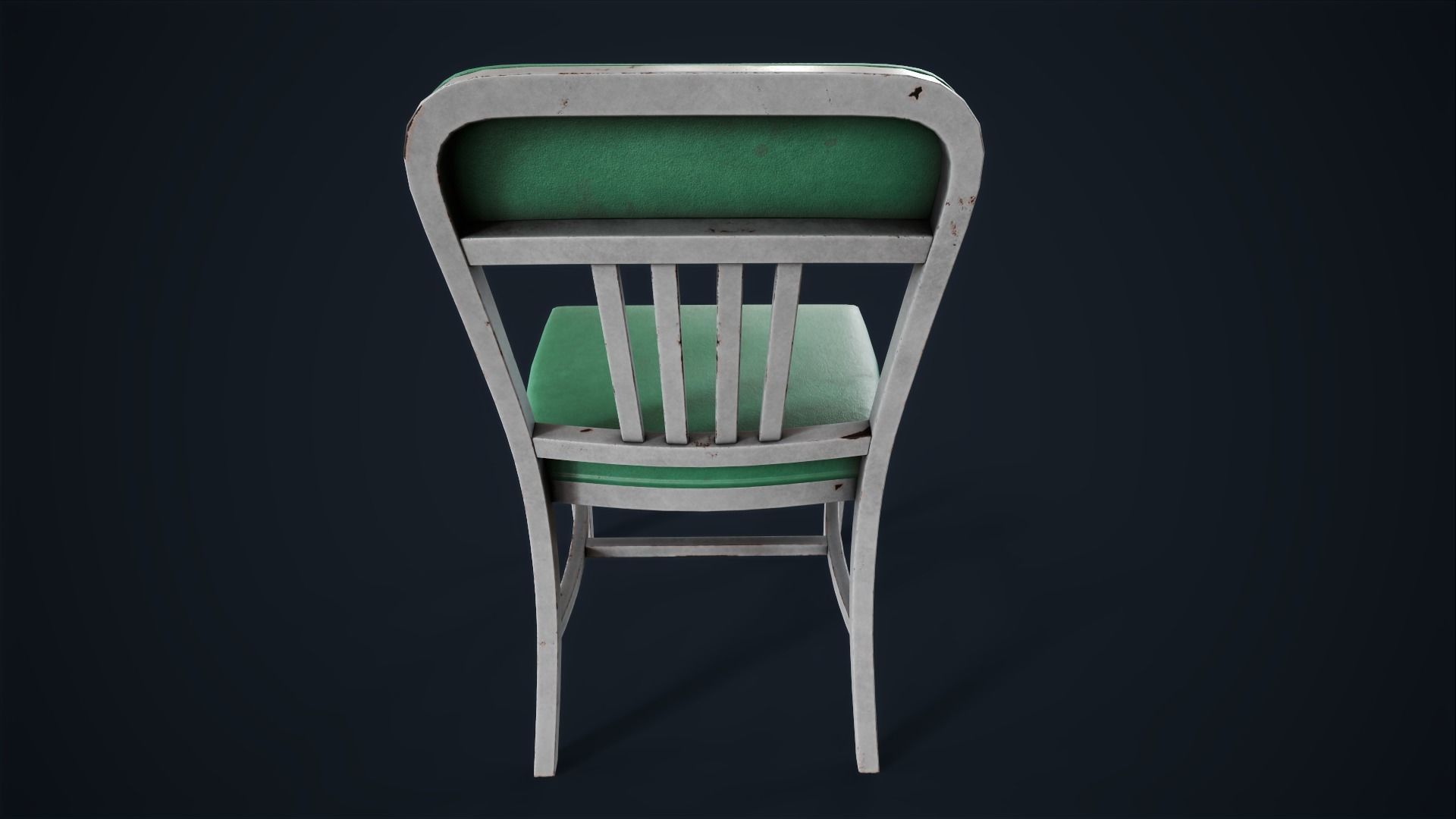 Retro office chair Low-poly 3D model_5