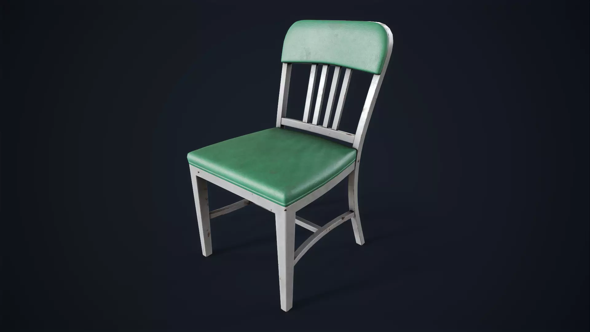 Retro office chair Low-poly 3D model_0