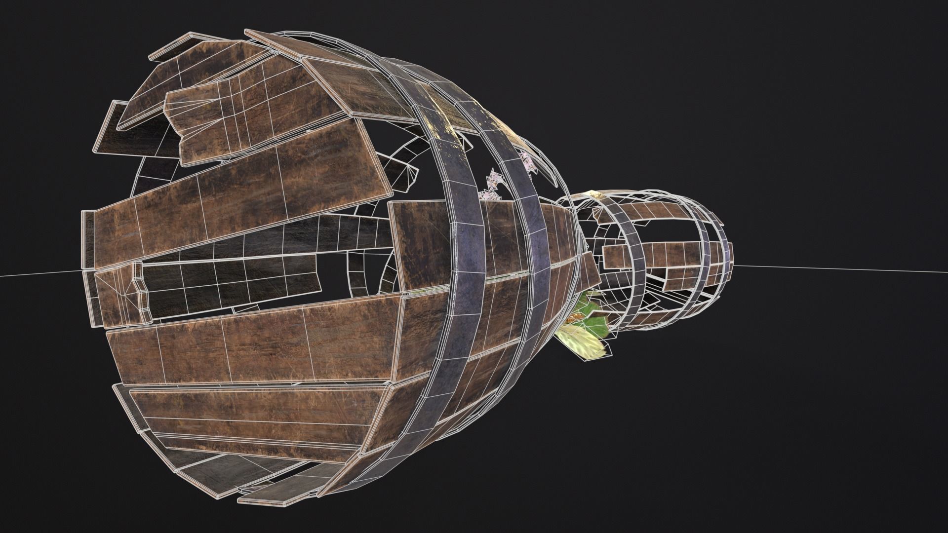 Broken Old Barrels Low-poly 3D model_13