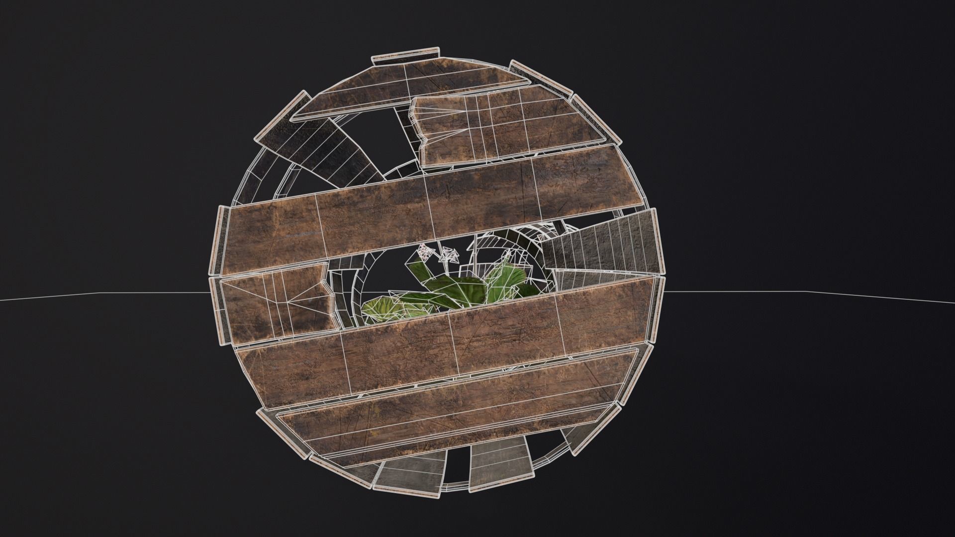 Broken Old Barrels Low-poly 3D model_11