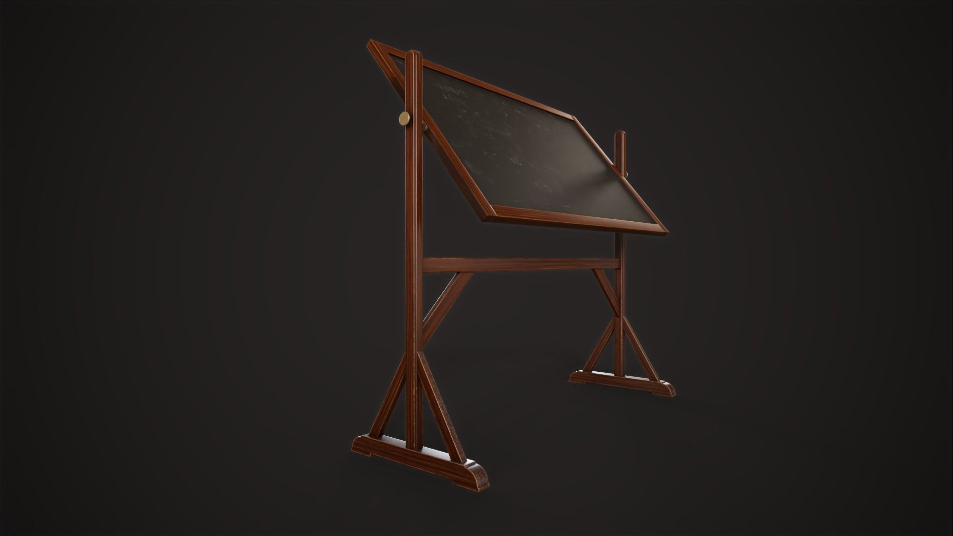Vintage Chalkboard Low-poly 3D model_1
