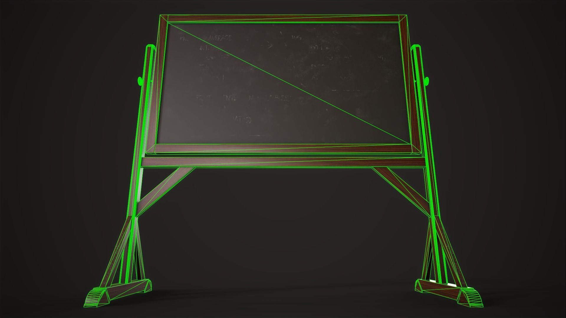 Vintage Chalkboard Low-poly 3D model_10