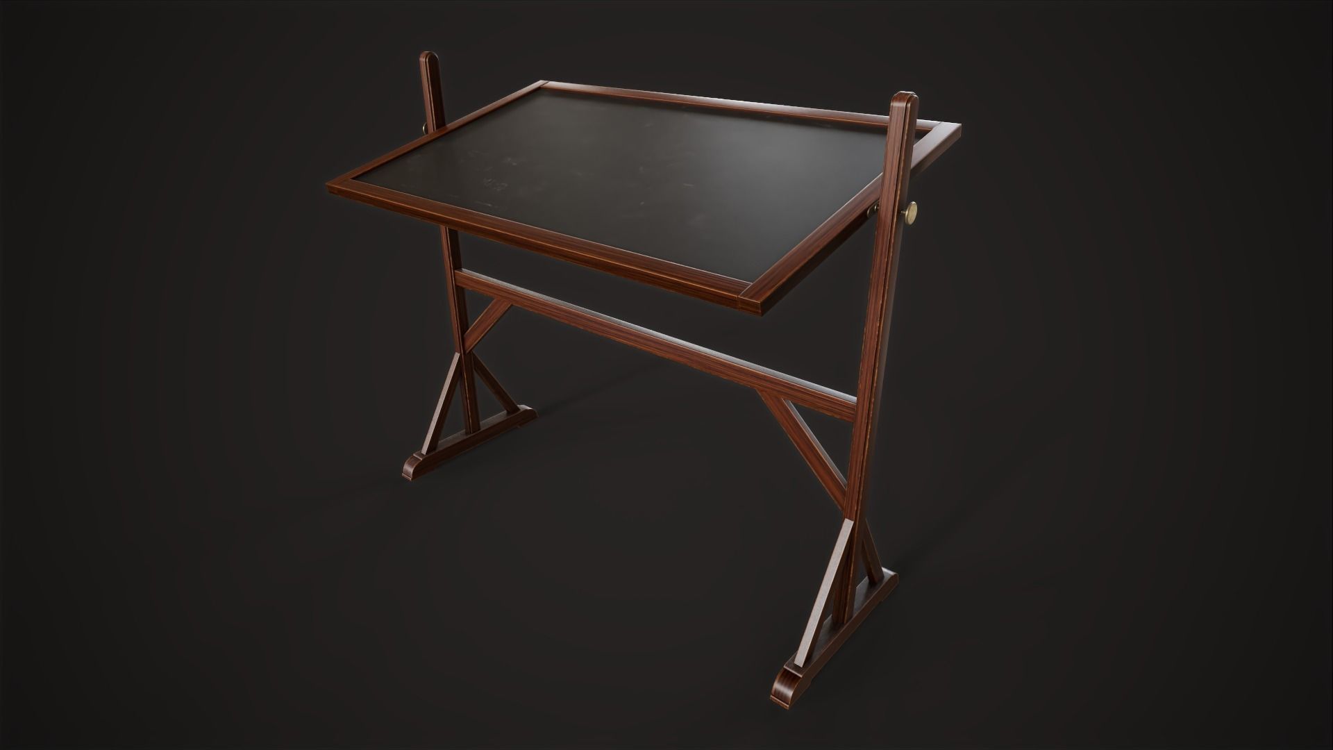 Vintage Chalkboard Low-poly 3D model_5