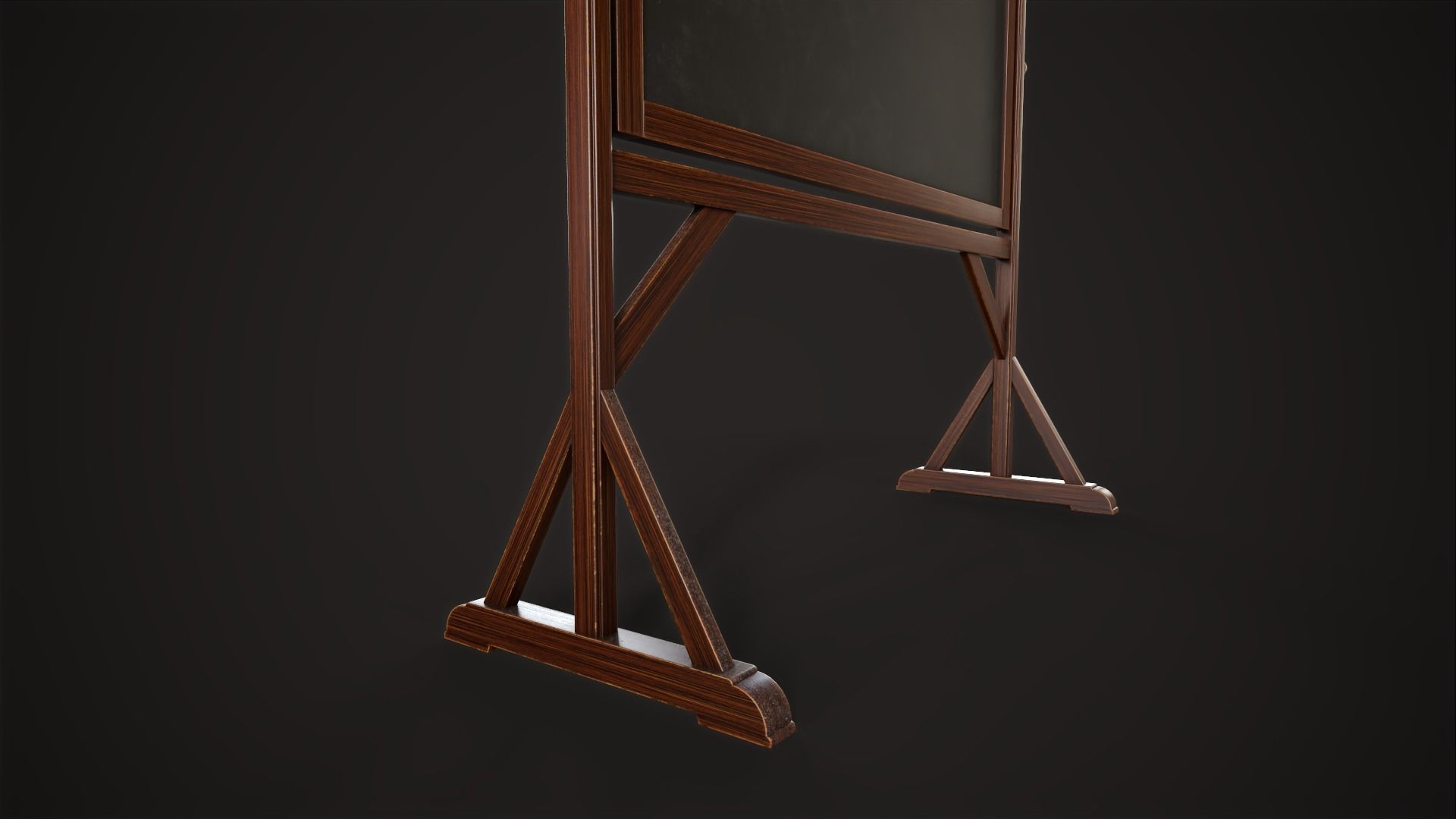 Vintage Chalkboard Low-poly 3D model_9