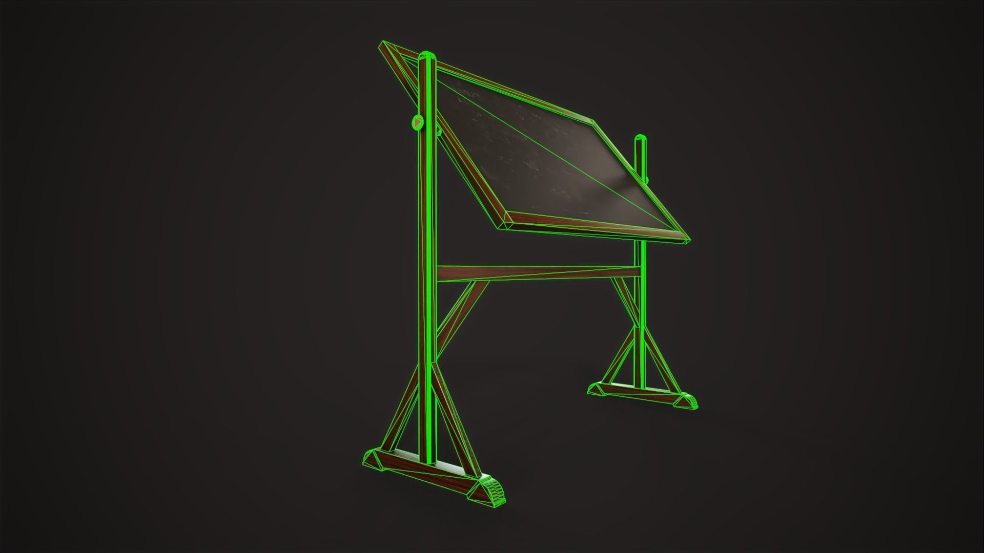 Vintage Chalkboard Low-poly 3D model_11