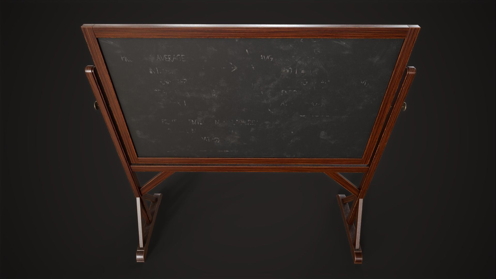 Vintage Chalkboard Low-poly 3D model_4