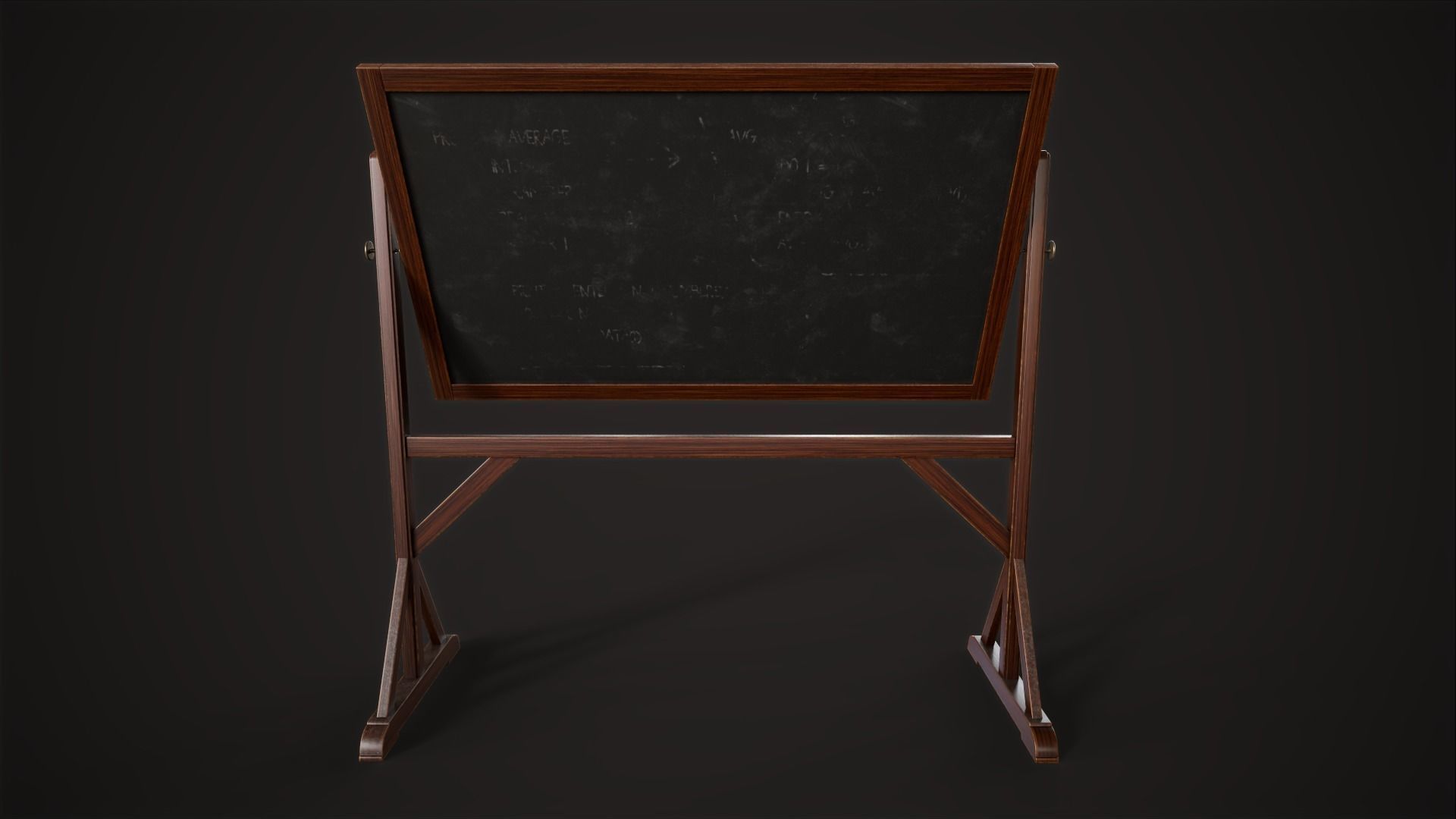 Vintage Chalkboard Low-poly 3D model_2