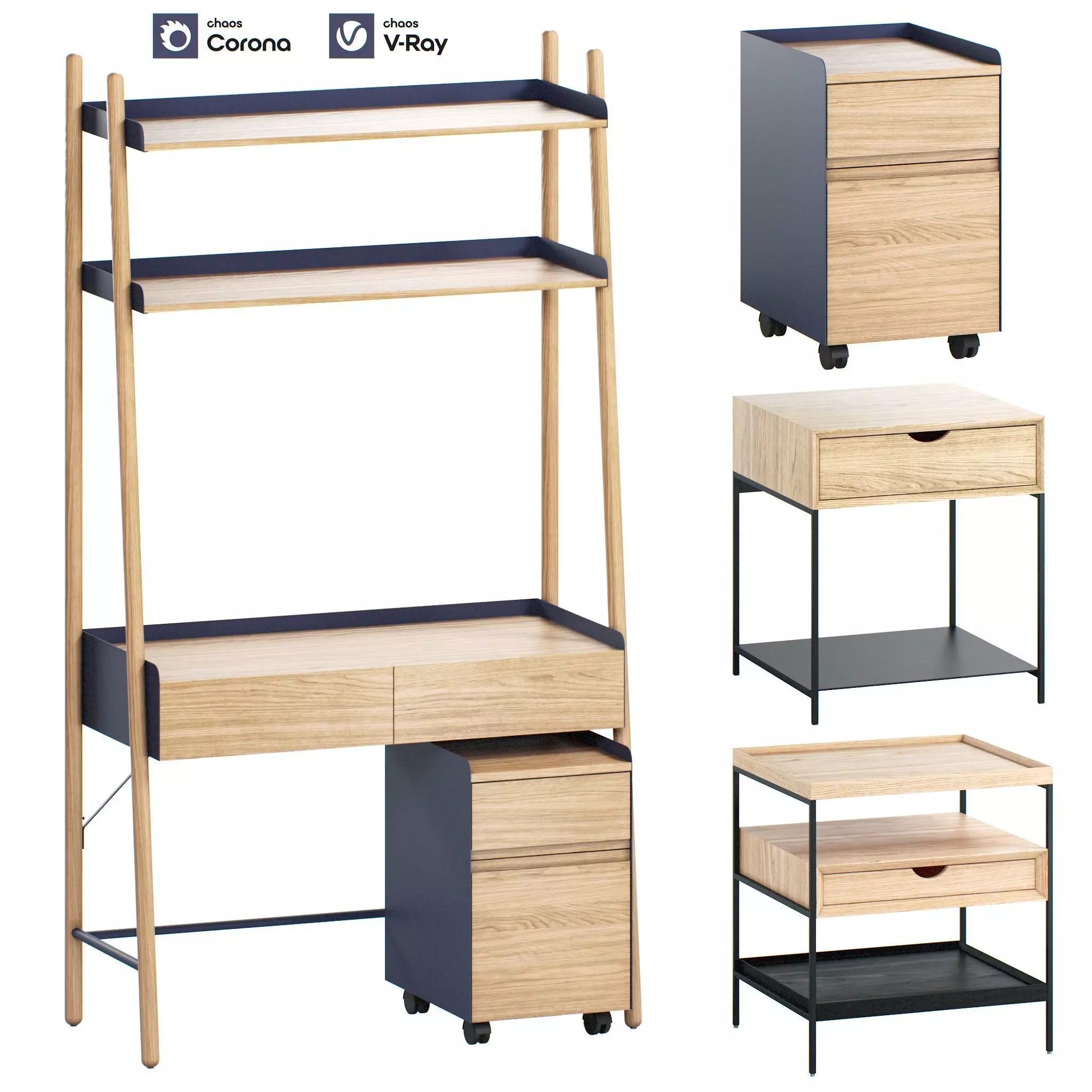 La Redoute Interieurs Bedside Tables Set 9 3D model