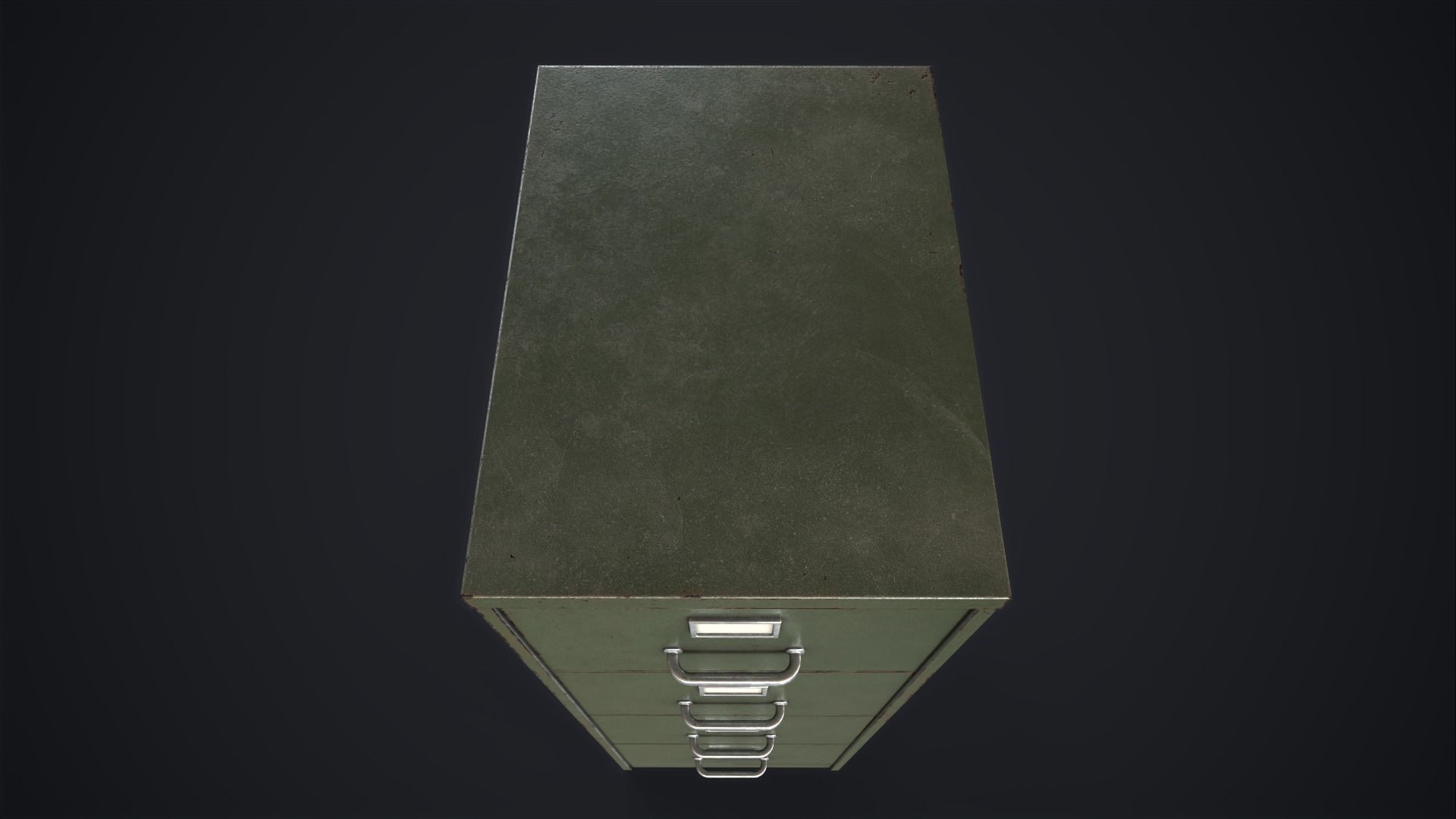 Vintage File Drawer Cabinet Low-poly 3D model_9