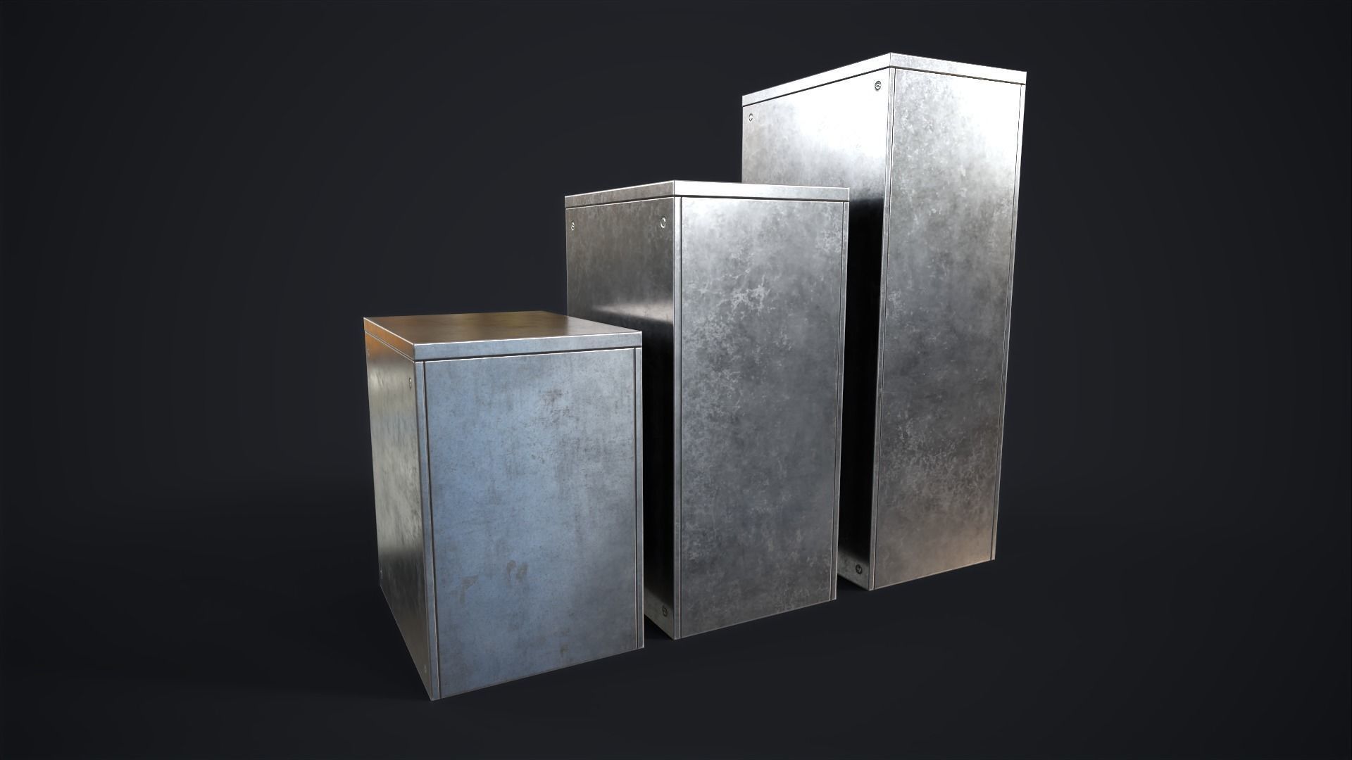 Vintage File Drawer Cabinet Low-poly 3D model_13