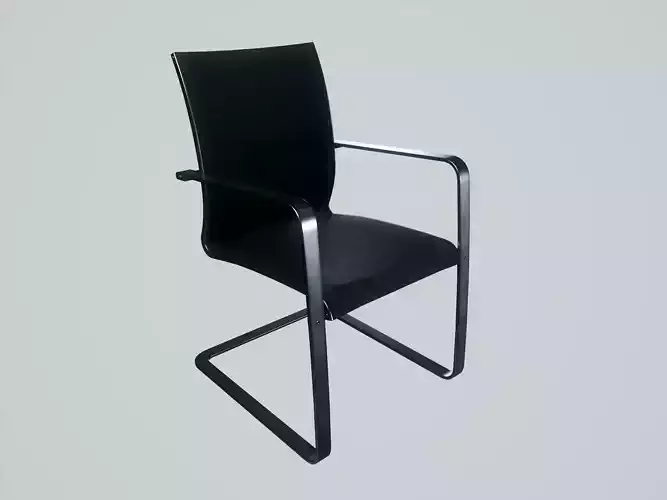 Modern chair Midnight Blue Velvet - Iron Low-poly 3D model