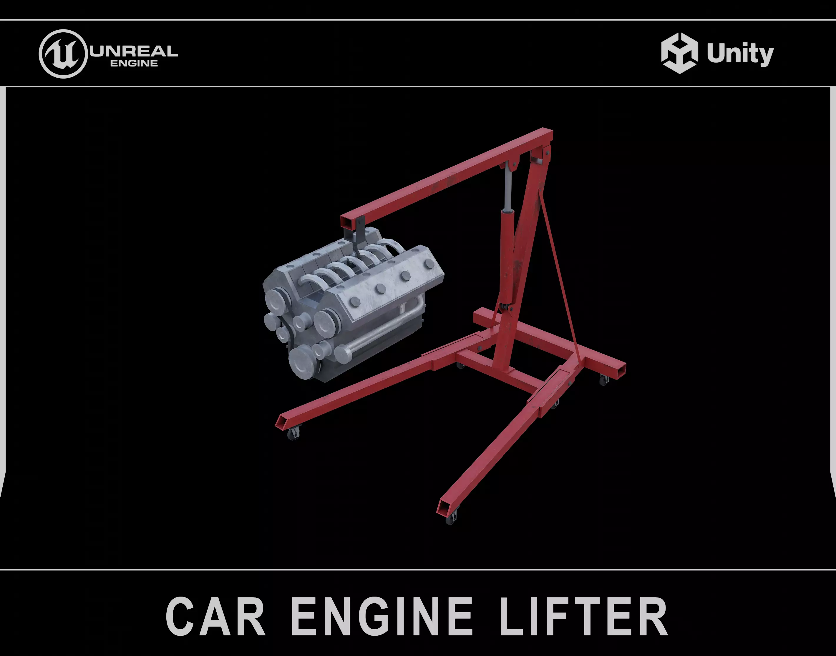 Car Engine Lifter Low-poly 3D model