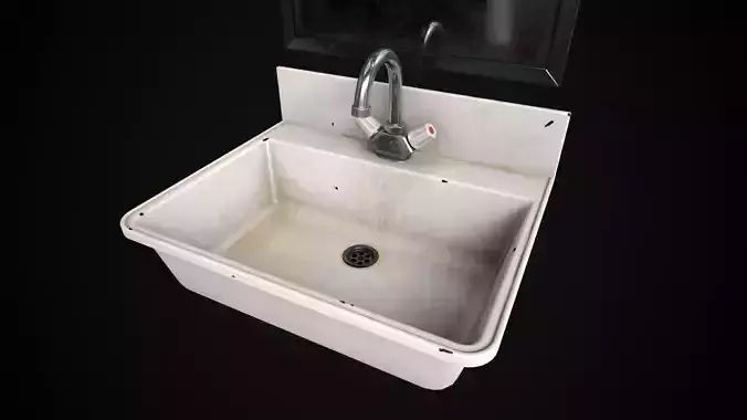  Metal Sink and Mirror
