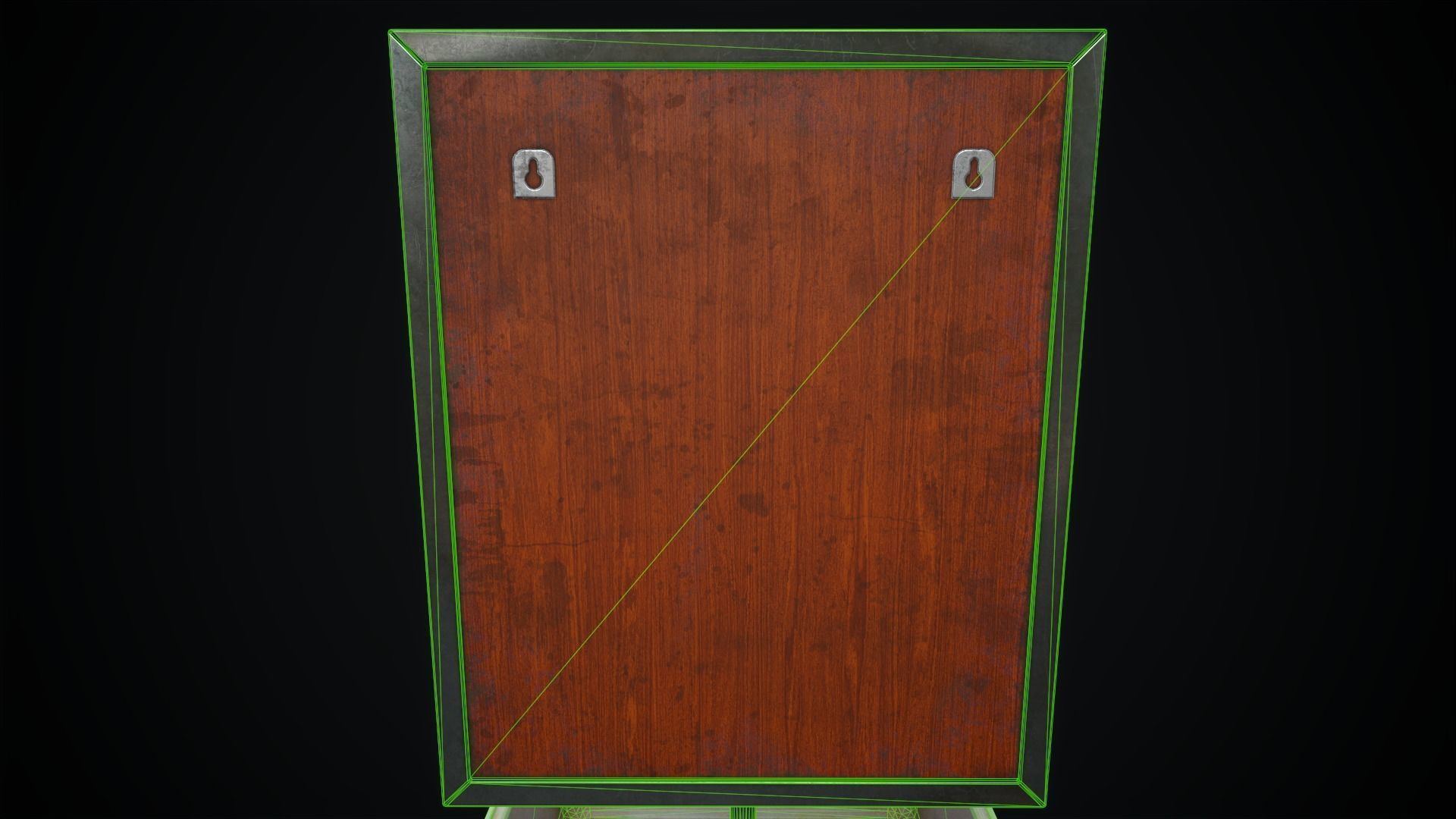 Metal Sink and Mirror Low-poly 3D model_15