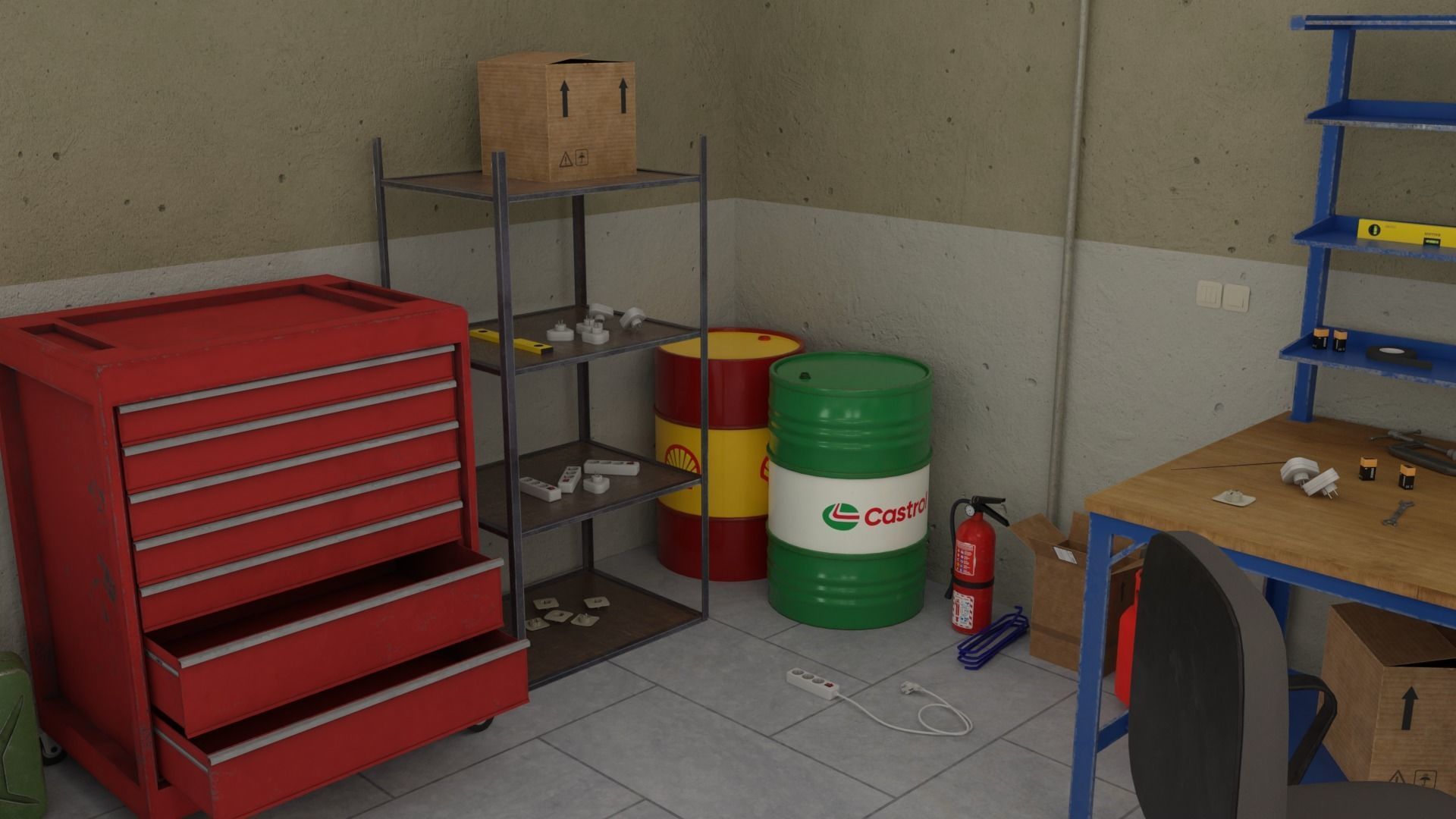 Electrician Workshop Pack Low-poly 3D model_9