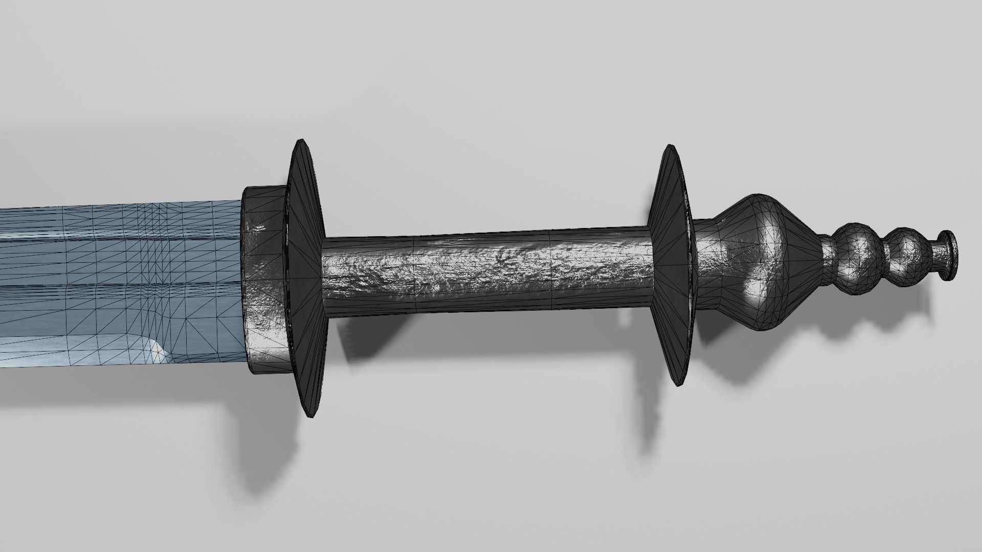 Grossmesser sword with Khora handle Low-poly 3D model_12