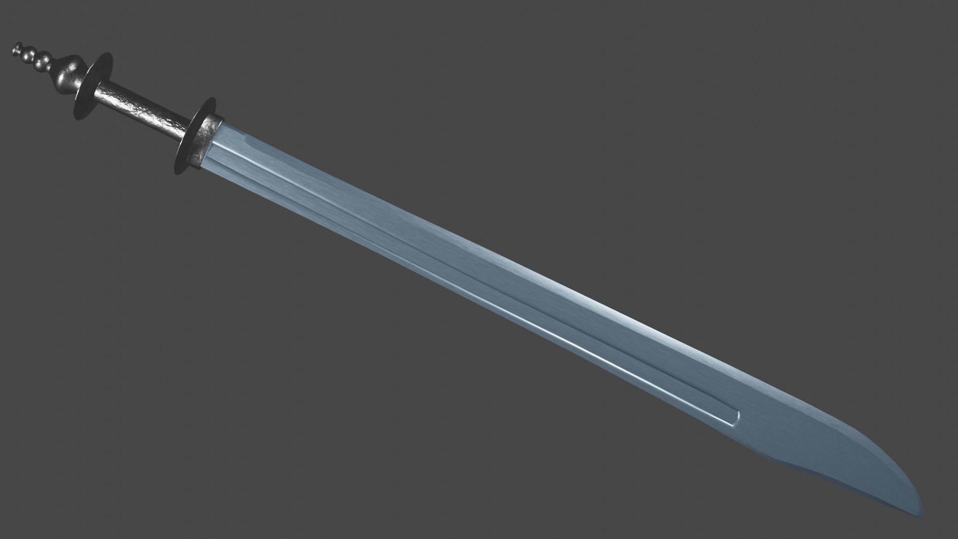 Grossmesser sword with Khora handle Low-poly 3D model_1