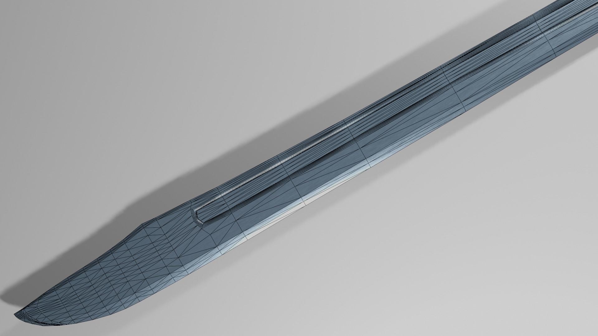 Grossmesser sword with Khora handle Low-poly 3D model_10