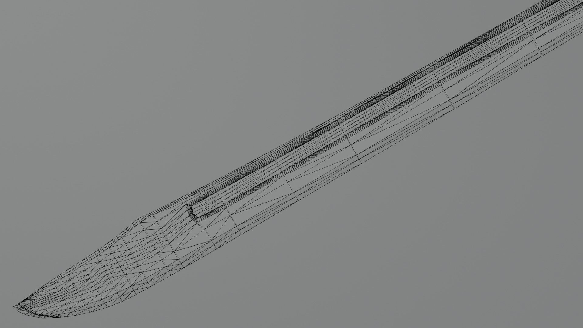 Grossmesser sword with Khora handle Low-poly 3D model_11