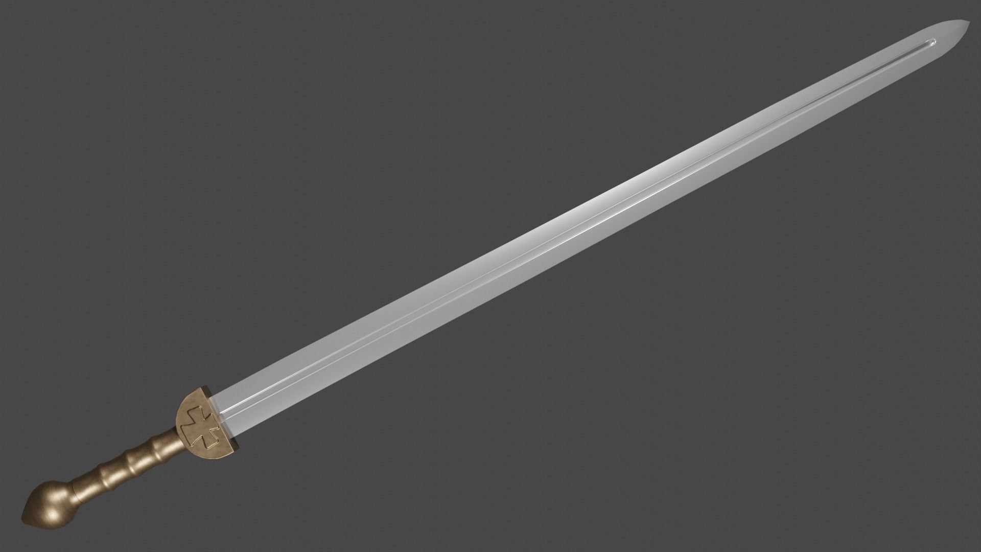 Caroling sword with Gladius handle Low-poly 3D model_2