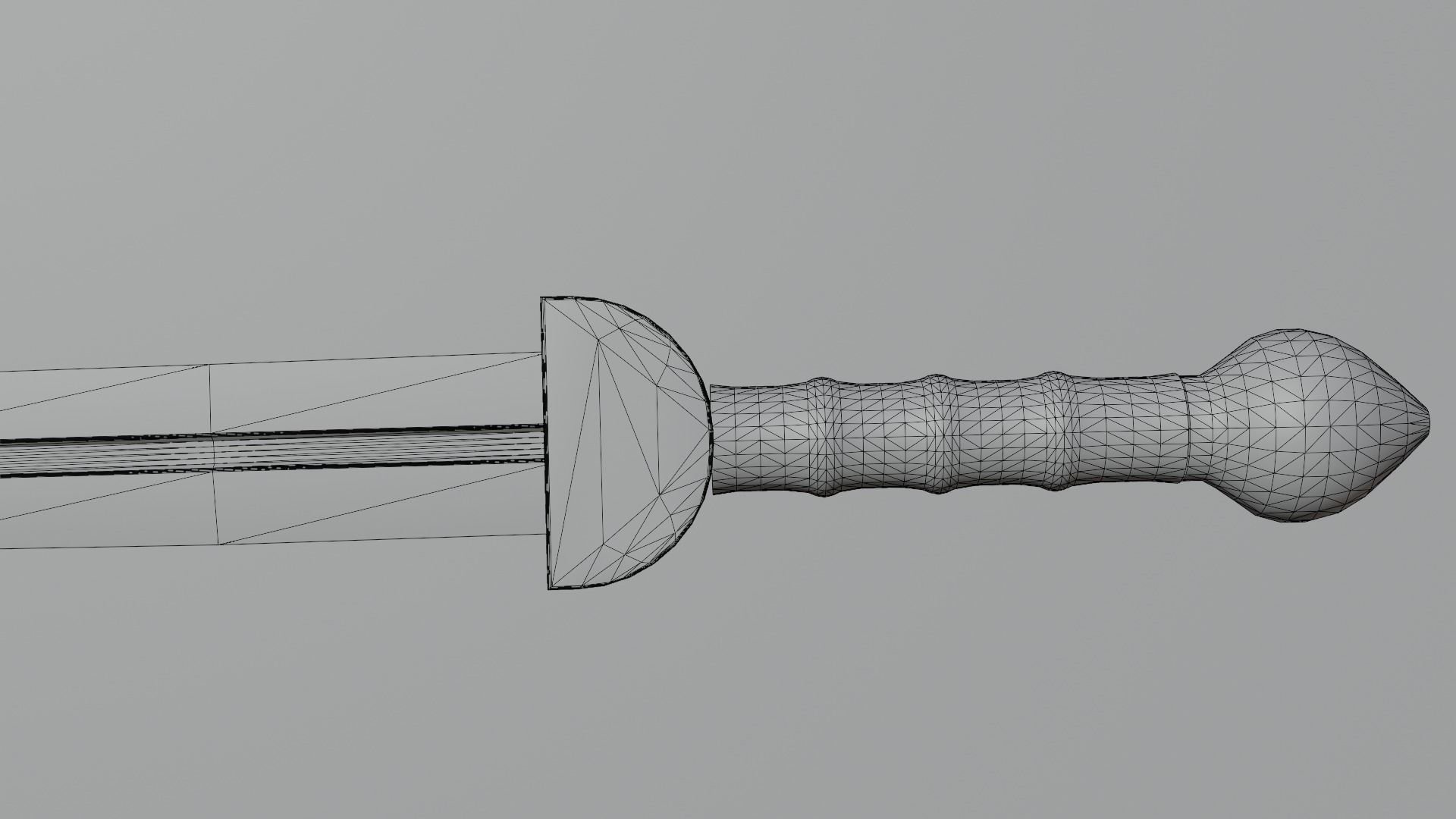 Caroling sword with Gladius handle Low-poly 3D model_14