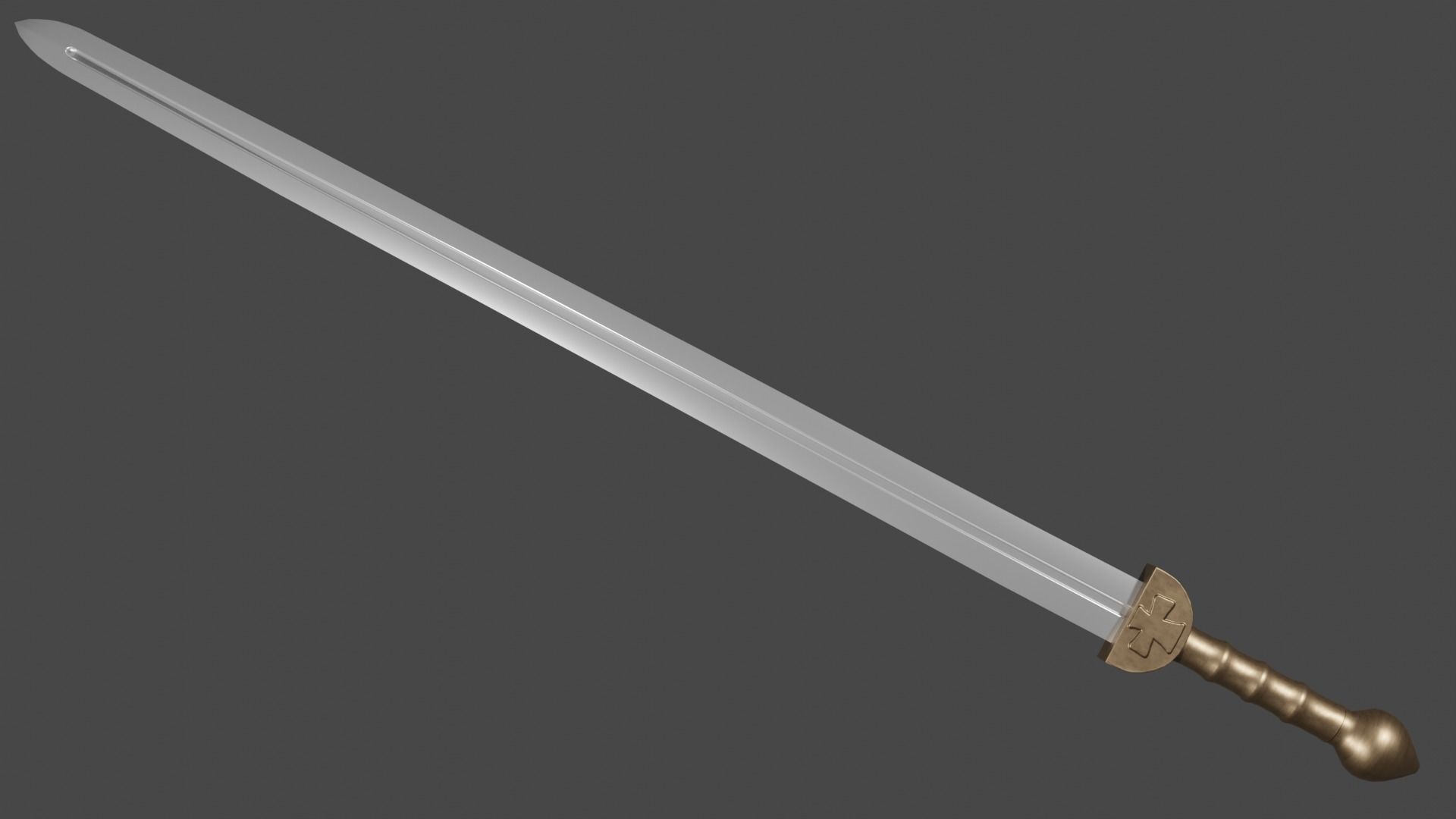 Caroling sword with Gladius handle Low-poly 3D model_3