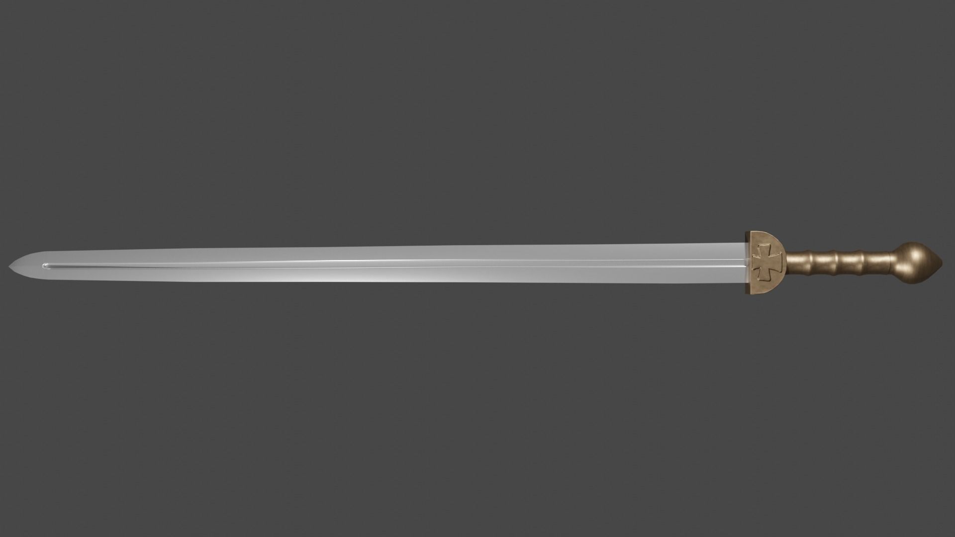 Caroling sword with Gladius handle Low-poly 3D model_4