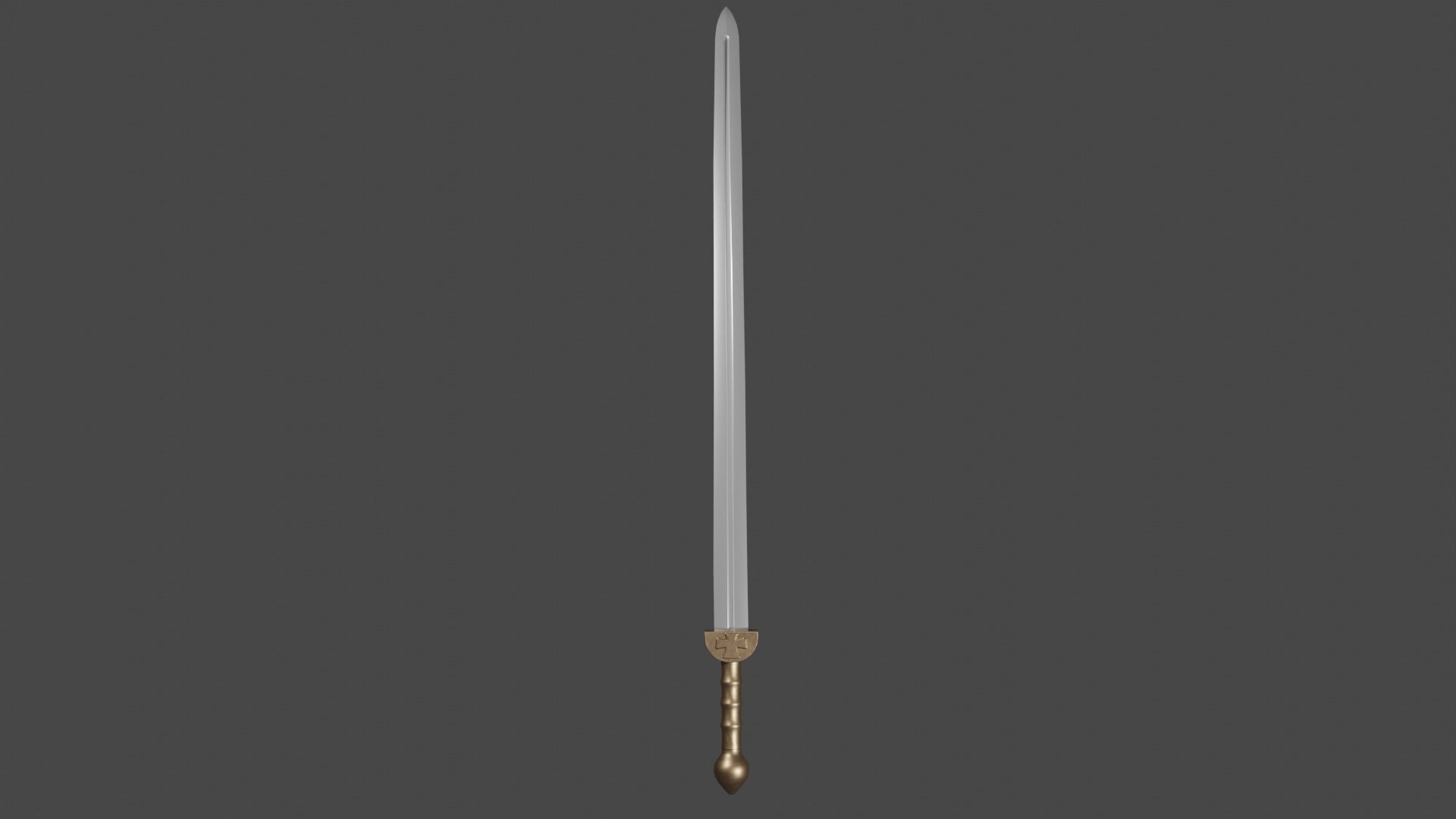 Caroling sword with Gladius handle Low-poly 3D model_6
