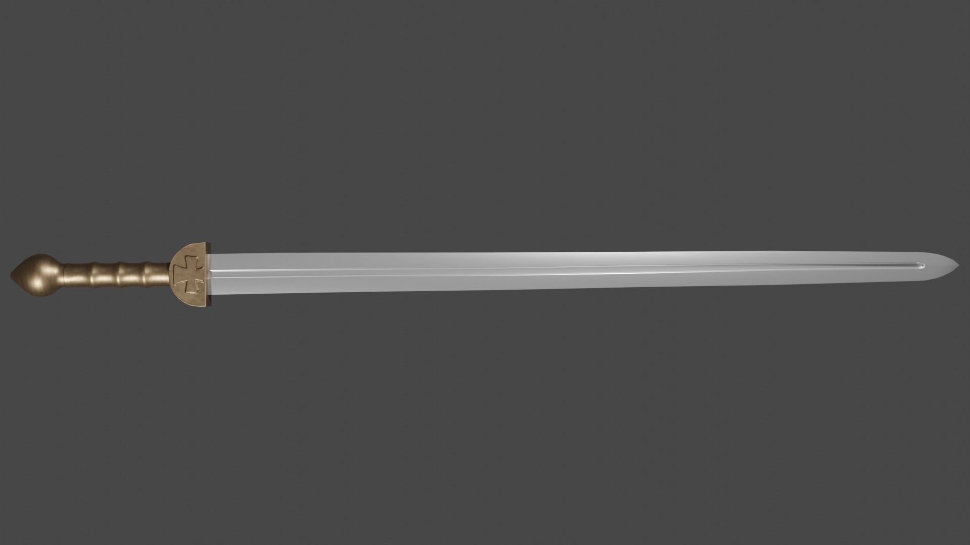 Caroling sword with Gladius handle Low-poly 3D model_5