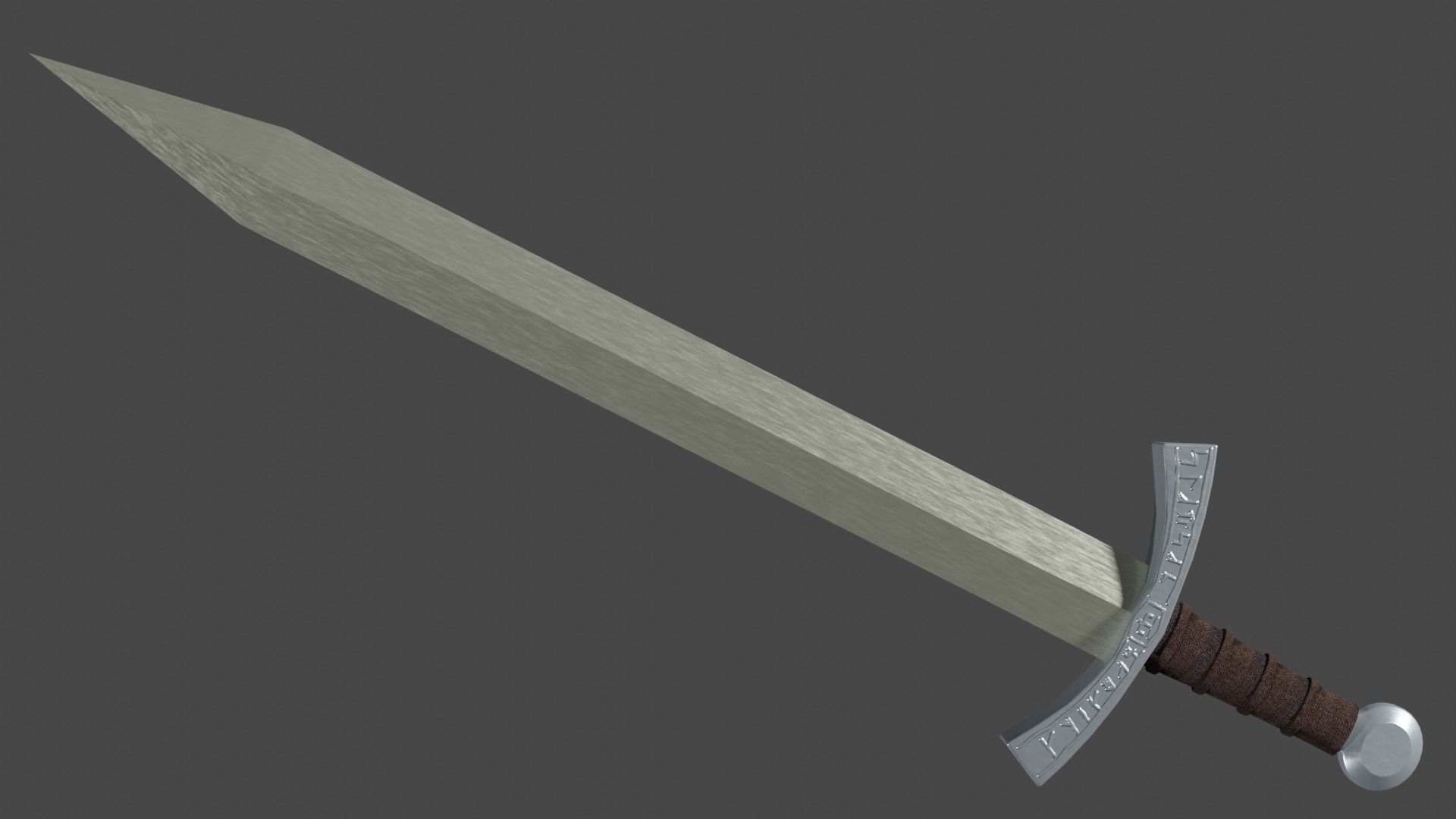 Spatha sword with Falchion handle Low-poly 3D model_3