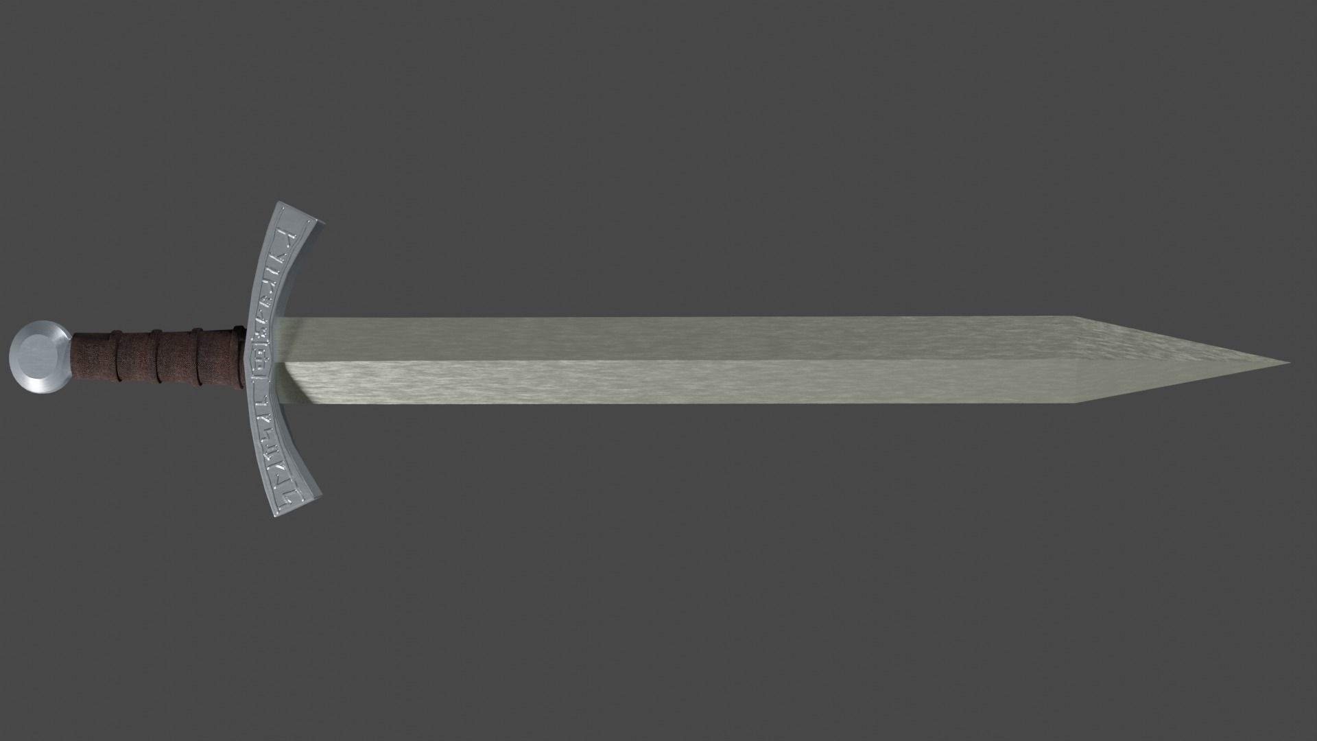 Spatha sword with Falchion handle Low-poly 3D model_5