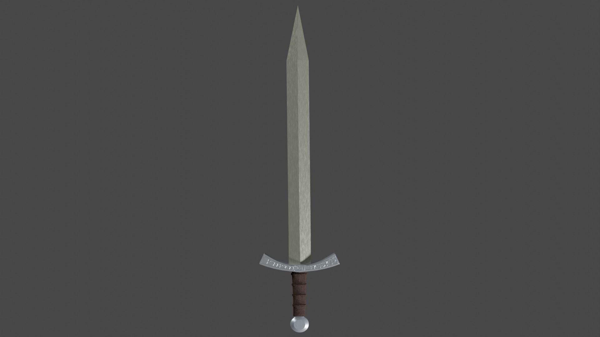 Spatha sword with Falchion handle Low-poly 3D model_6