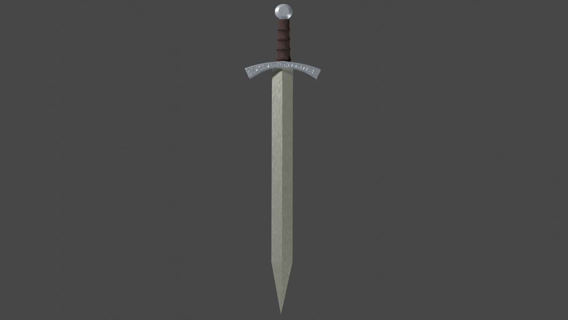 Spatha sword with Falchion handle Low-poly 3D model_7