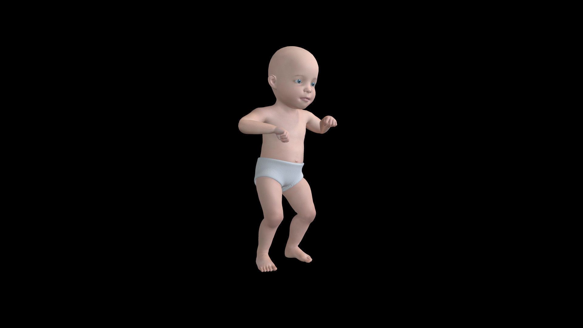 BABY03 Dancing Animation 3D model_2