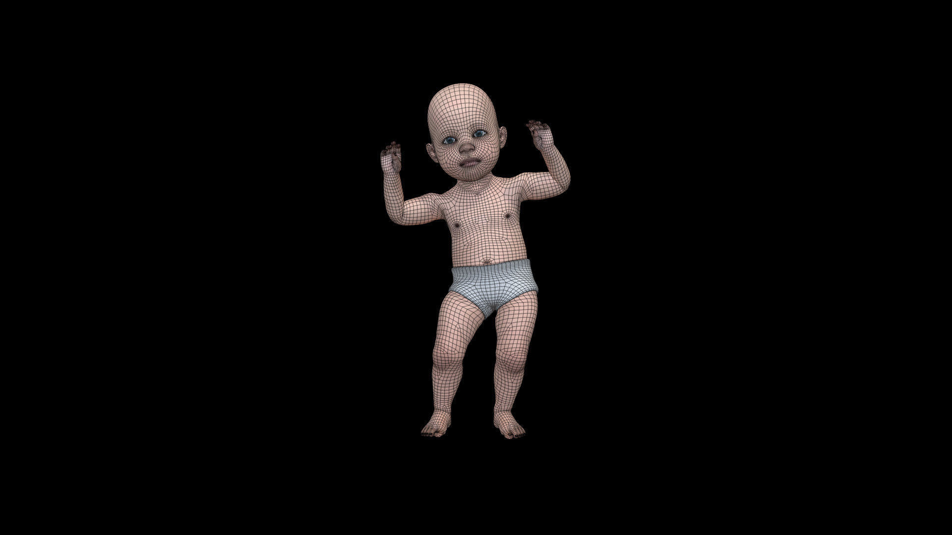 BABY03 Dancing Animation 3D model_6