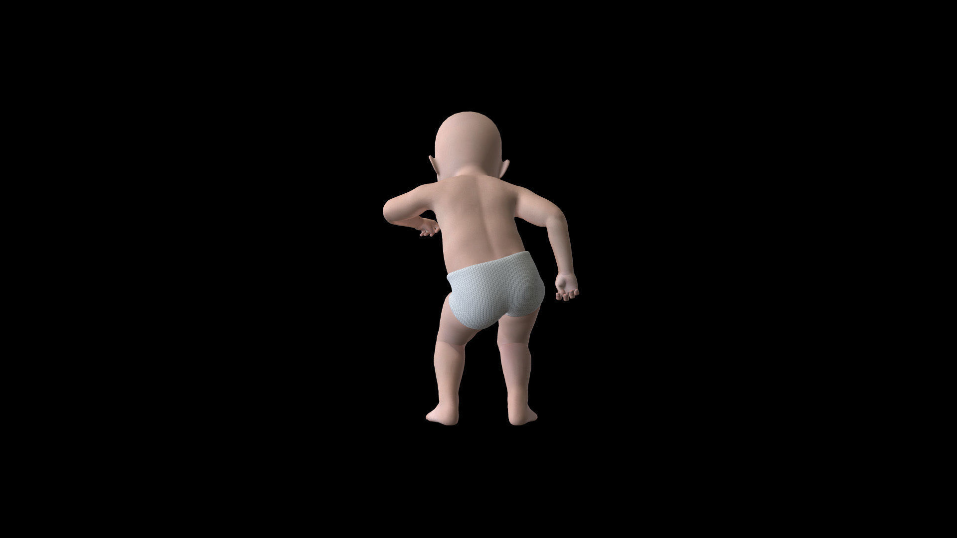 BABY03 Dancing Animation 3D model_4