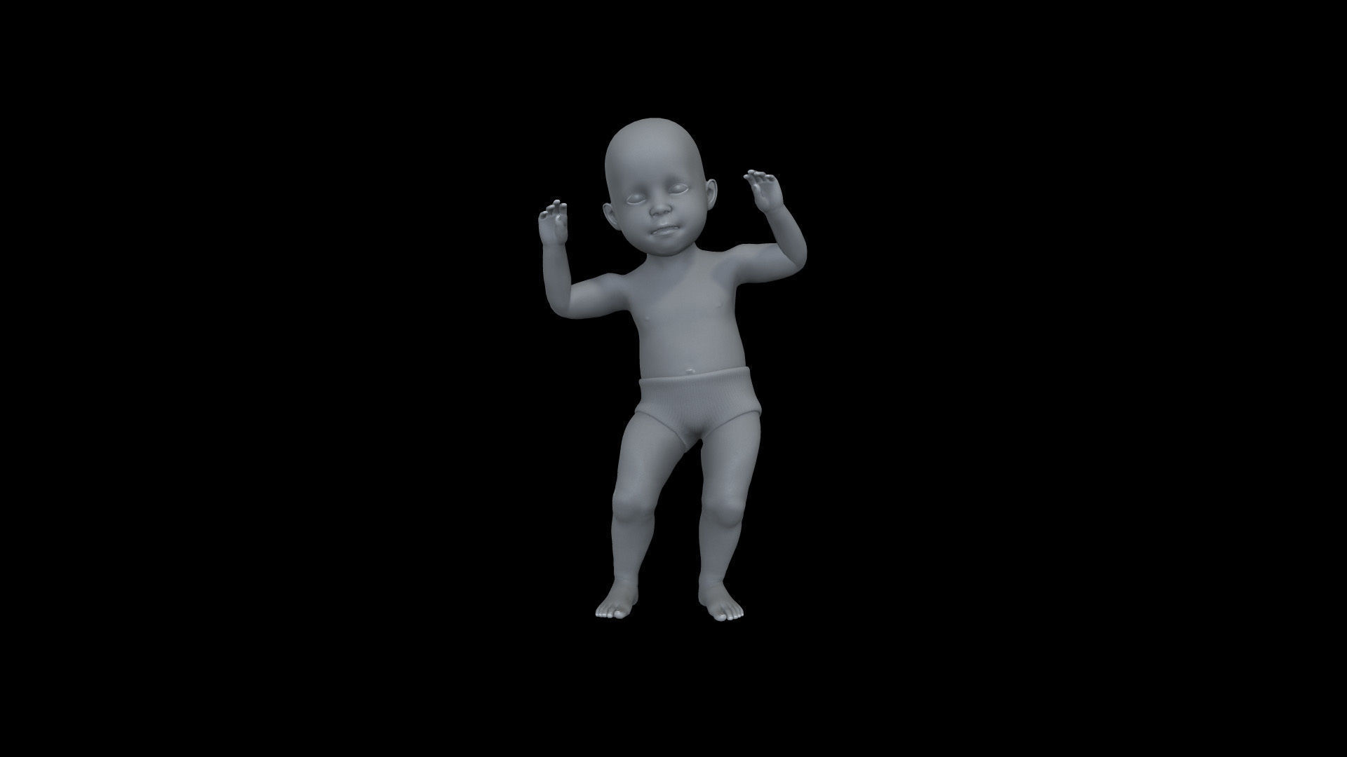 BABY03 Dancing Animation 3D model_7