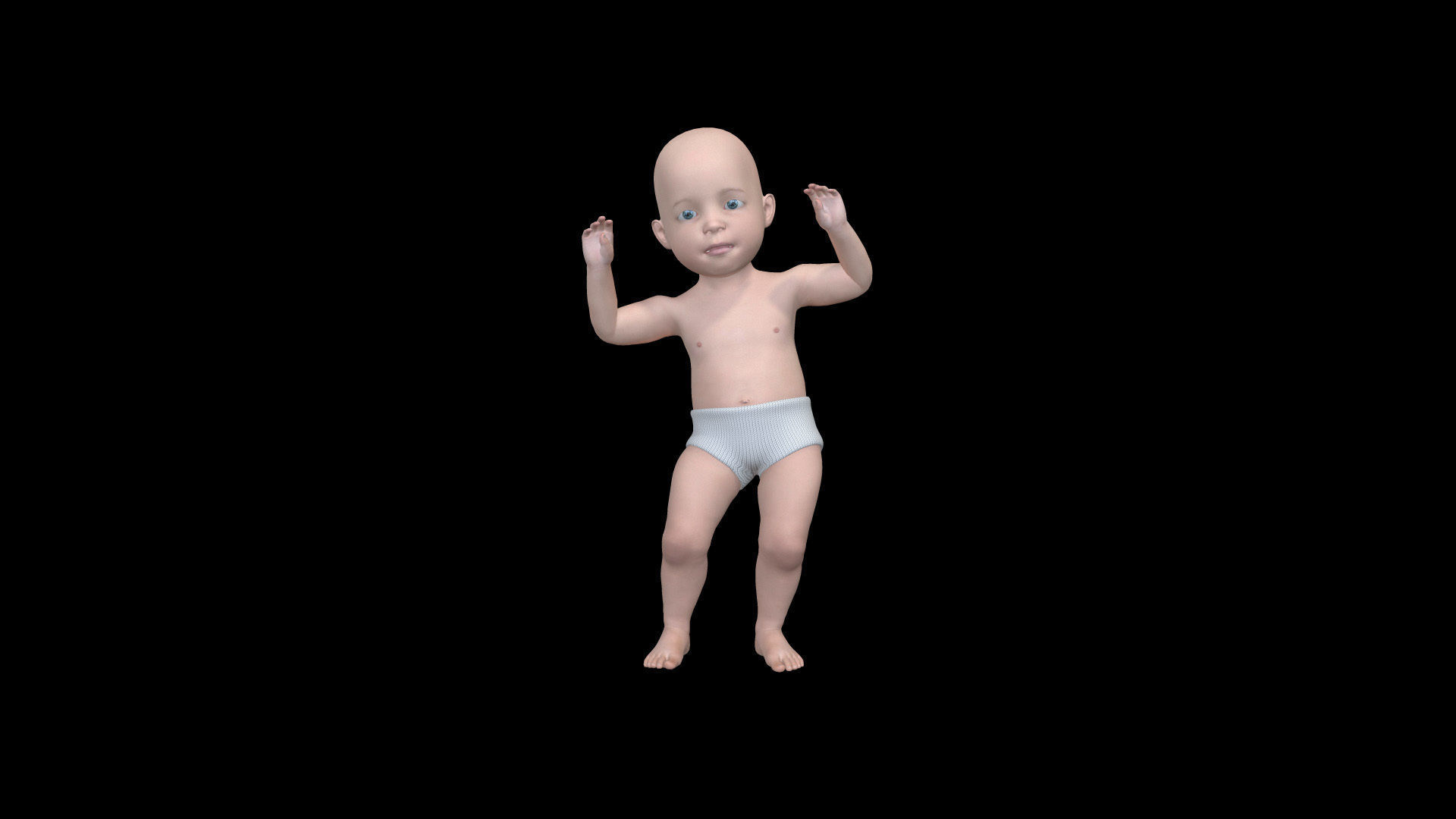 BABY03 Dancing Animation 3D model_5
