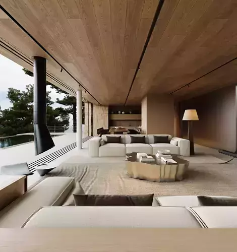 villa 3D model for Corona render 3D model